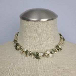 Vintage Green and Cream Necklace